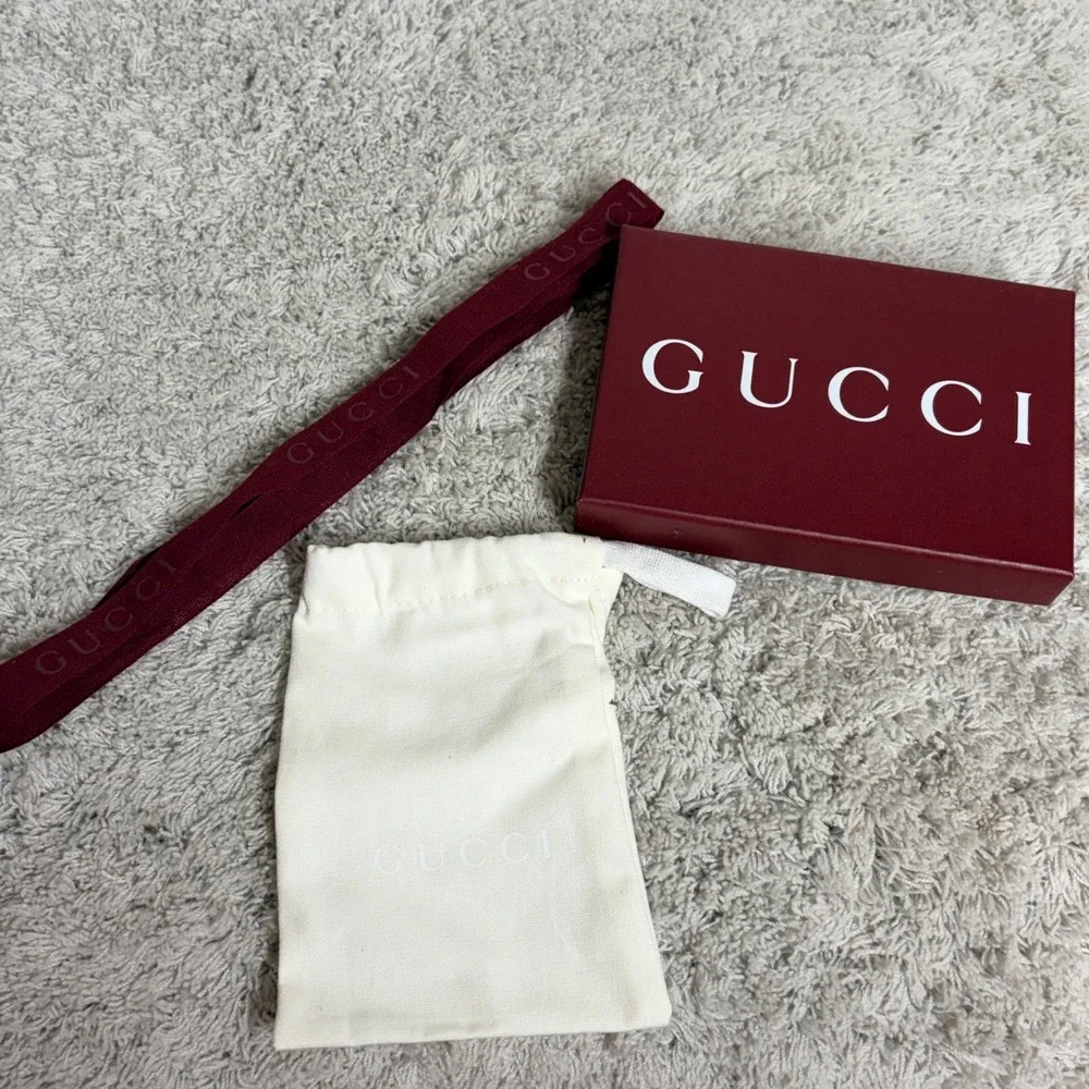 Gucci‎ Burgundy Logo Gift Box Dust Bag Ribbon and Care Cards Set